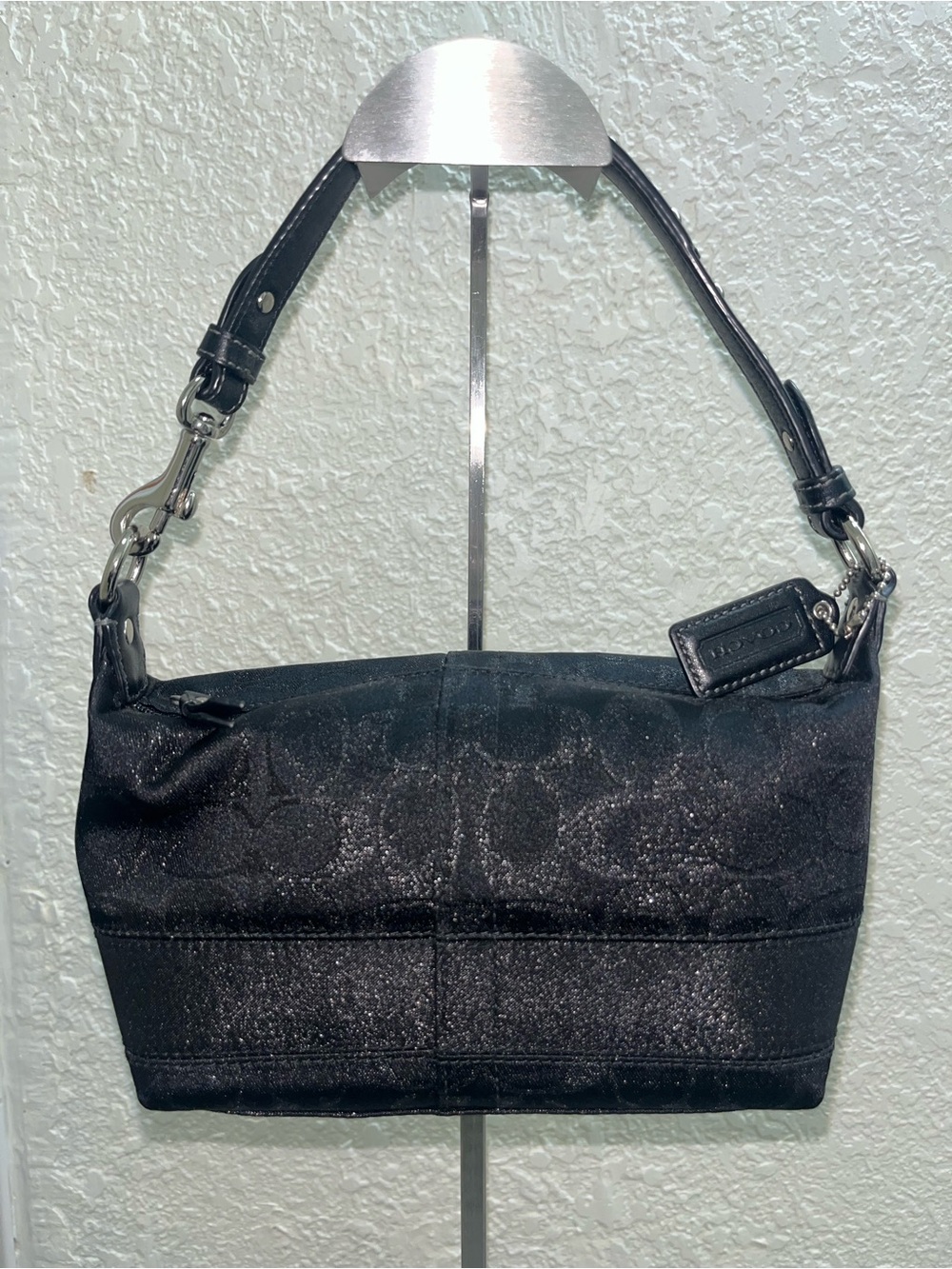 Coach Black Signature Satin Mini Shoulder Bag Y2K 🖤